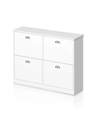 Streamdale Furniture Slim 4-Drawer Shoe Cabinet (White)