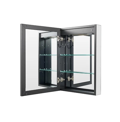Slickblue Recessed Wall Medicine Cabinet with Side Mirrors and Lighting
