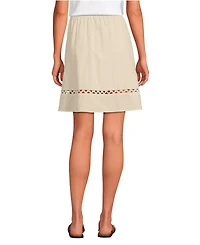 Lands' End Women's Voile Ladder Trim Above the Knee Skirt