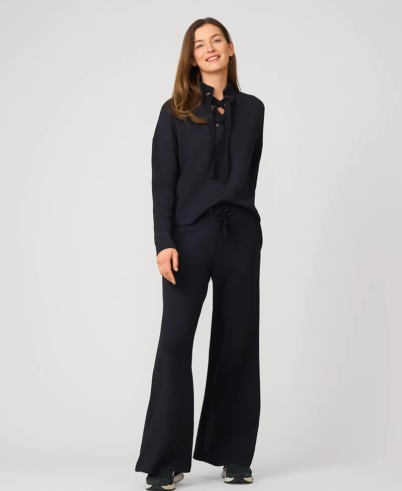 Cable & Gauge Grommet Detail Top Wide Leg Pant Lounge Set