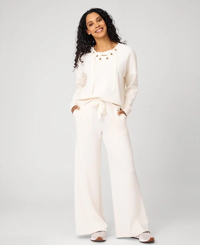 Cable & Gauge Grommet Detail Top Wide Leg Pant Lounge Set