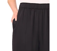 CeCe Women's Mid Rise Elastic Waist Pants