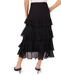 CeCe Women's Tiered Ruffle Flounce Midi Skirt