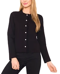 CeCe Women's Fringe Long Sleeves Cardigan