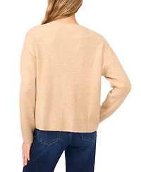 CeCe Women's Multicolor Embroidered Flower Long Sleeves Sweater