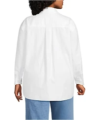 Lands' End Plus Oversized Oxford Button Front Shirt