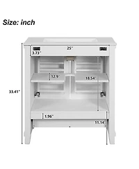 Casainc 30" Bathroom Vanity with Sink, Solid Wood Frame and Mdf, 2 Soft-Close Doors, Drawer and Storage Shelves