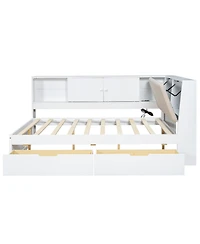 Streamdale Furniture L-Shaped Daybed with Storage Bookcase & Usb