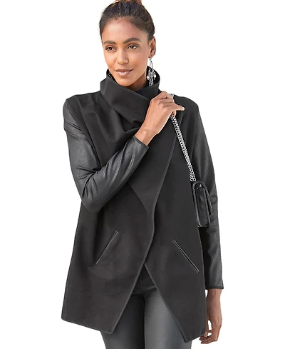 Lascana Women's Leather Sleeve Jacket