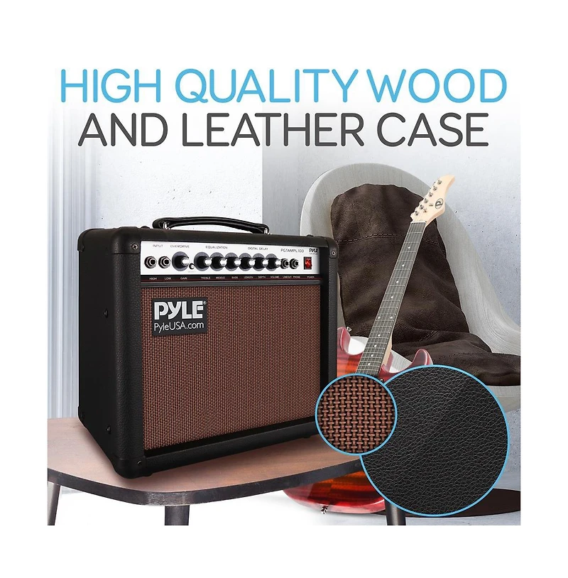 Portable Electronic Guitar Amplifier - 8'' High-Definition Speaker with Volume, Bass, Treble Controls