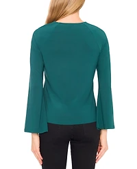 CeCe Women's Imitation Pearl Bow Long-Sleeve Knit Top