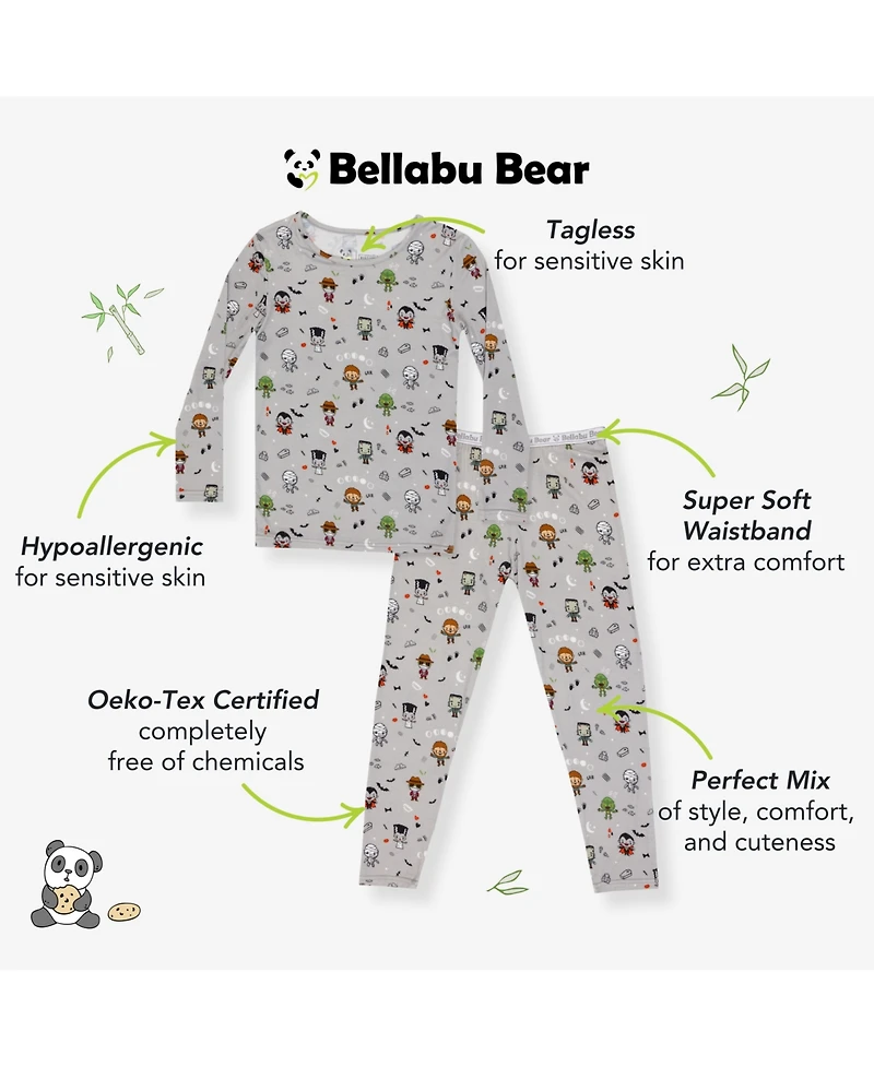 Bellabu Bear Unisex Kids' Little Monsters Set of 2 Piece Pajamas