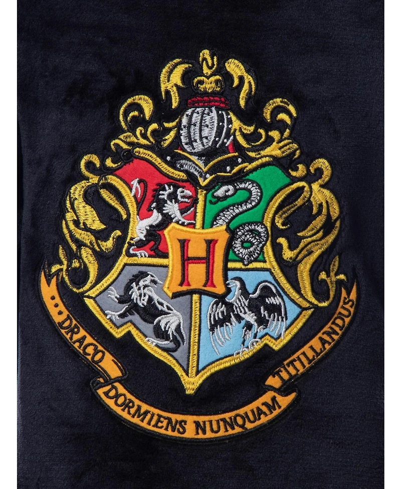 Harry Potter Girls Hogwarts Houses Crest Long-Sleeve Fleece Pajama Nightgown - All