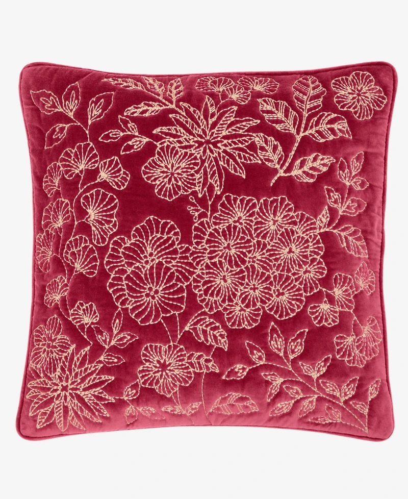 Charter Club Velvet Botanical Decorative Pillow, 18" x