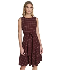Calvin Klein Women's Belted Fit and Flare Short Dress