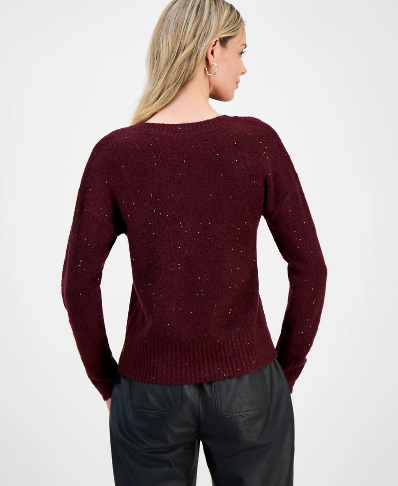 I.n.c. International Concepts Petite Roving Sequin V-Neck Sweater, Macy's Exclusive