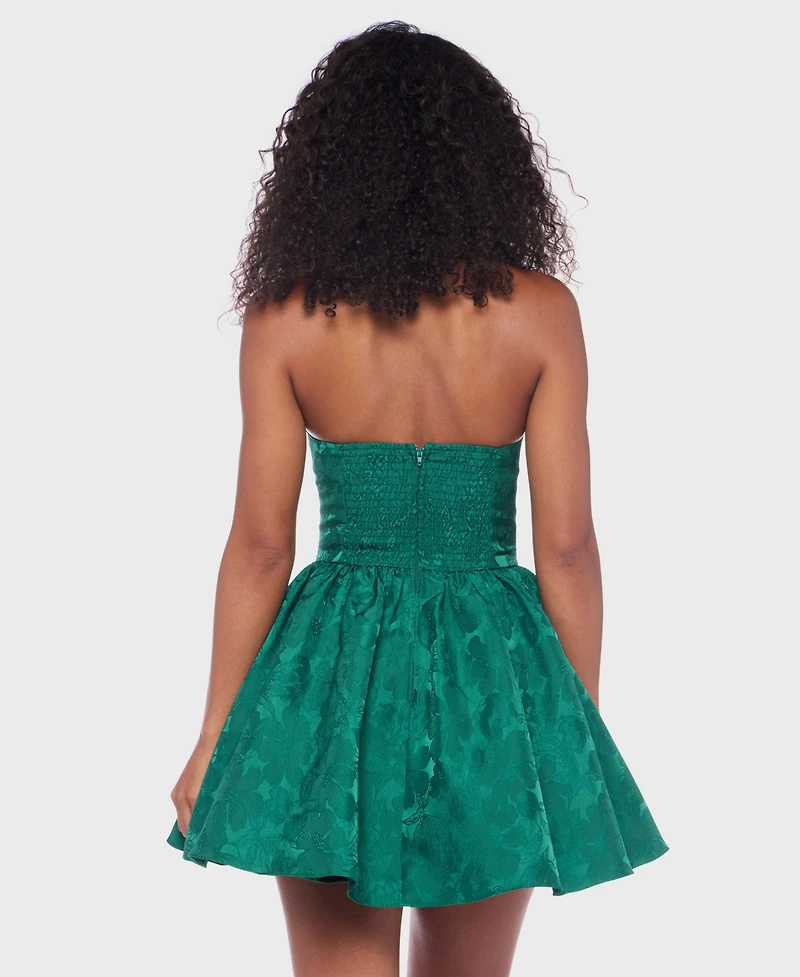 Alex & Sophia Juniors' Strapless Scoop Neck Bustier Dress
