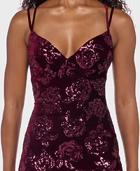 B Darlin Juniors' Double Spaghetti Strap Sweetheart Neck Short Dress