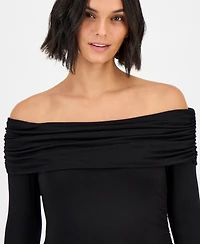 Ultra Flirt Juniors' Off-The-Shoulder Ruched Top