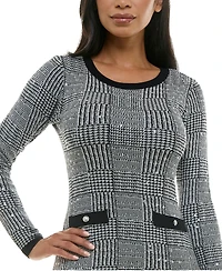 Bcx Juniors' Round-Neck Sequin-Embellished Sweater Dress