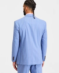 Tayion Collection Men's Classic-Fit Blue Stripe Suit Separates Jacket