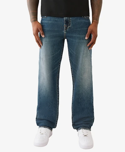True Religion Men's Bobby Painted Flap Baggy Jeans