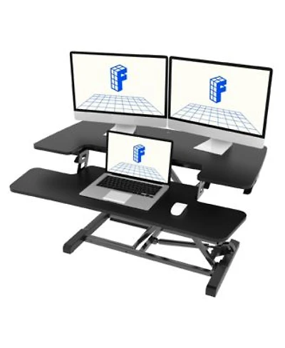 Flexispot M7 Series 35 X22w Manual Adjustable Standing Desk Converter Black