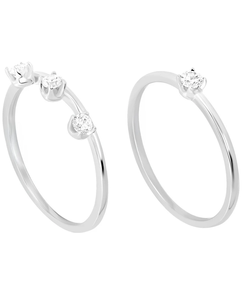 Macy's 2-Piece Cubic Zirconia Stackable Ring Set (0.48 ct. t.w.) in Sterling Silver