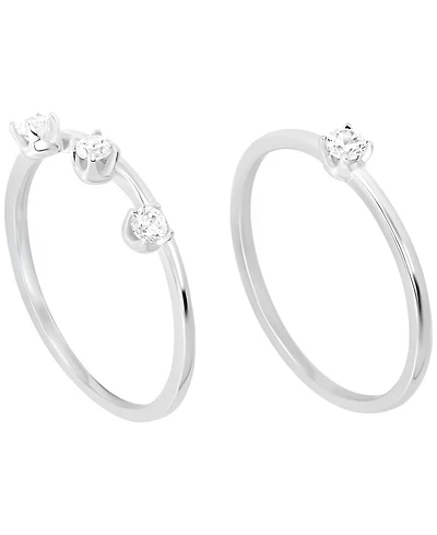 Macy's 2-Piece Cubic Zirconia Stackable Ring Set (0.48 ct. t.w.) in Sterling Silver