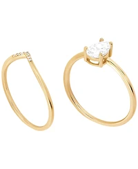 Macy's 2-Piece Cubic Zirconia Ring Set (1.25 ct. t.w.) in Sterling Silver or Gold Over Sterling Silver