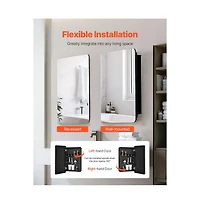 Slickblue Wall-Mounted Medicine Cabinet with Mirror and Adjustable Shelves for Bathroom Storage