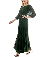 Taylor Women's Scoop Neck Tiered A-Line Dress