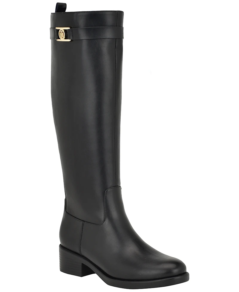 Tommy Hilfiger Women's Iviann Wide Calf Tall Riding Boots