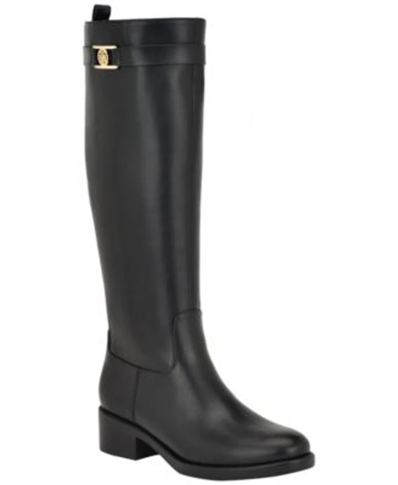 Tommy Hilfiger Womens Iviann Tall Riding Boots Regular Wide Calf
