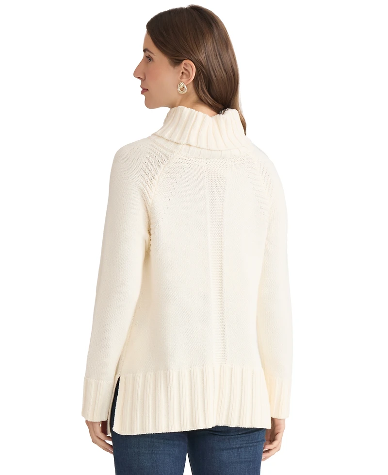 Jones New York Women's Raglan Sleeve Funnel Neck Sweater