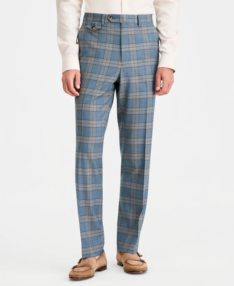 Tayion Collection Men's Classic-Fit Plaid Suit Separate Pants