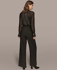 Donna Karan New York Women's Pleat Wide Leg Pull-On Pants