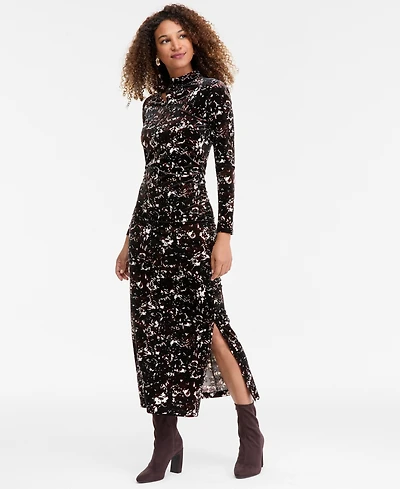 I.n.c. International Concepts Women's Velvet Shoulder Cutout Midi Dress, Macy's Exclusive