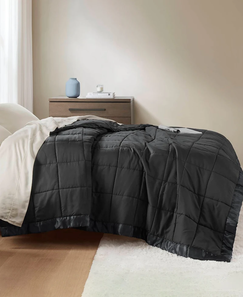 Madison Park Windom Lightweight Down Alternative Satin Trim Blanket
