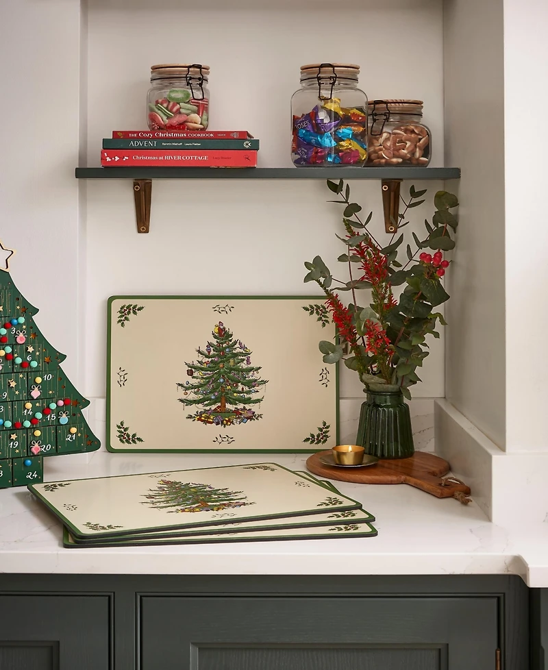 Spode Christmas Tree Cork-Back Placemats, Set of 4