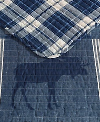 Eddie Bauer Moose Plaid Cotton Reversible -Pc. Quilt Set