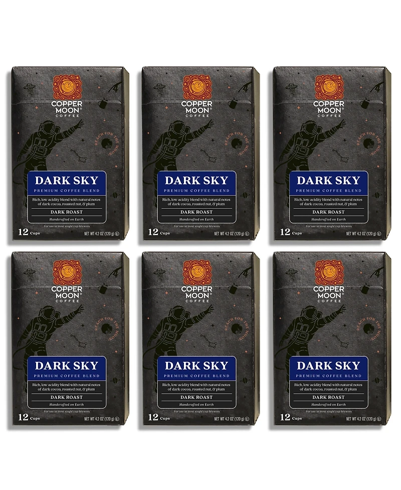 Copper Moon Coffee Dark Sky Blend Single Serve Coffee Pods, 72 Count
