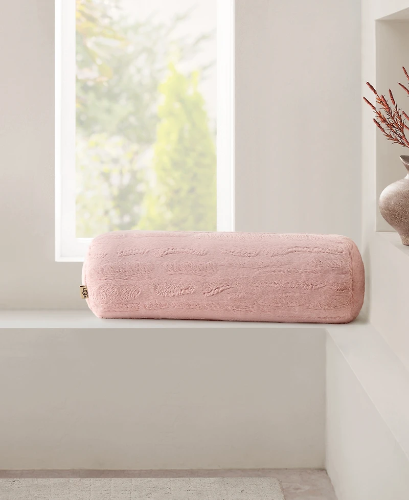 Ugg Valor Carved Faux-Fur Bolster Decorative Pillow, 8" x 26"