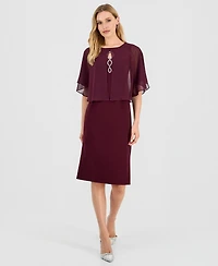 Connected Women's Cape Overlay Dress