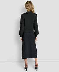 Dkny Women's Double Weave Grommet Bomber Long Sleeves Jacket
