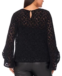 Vince Camuto Plus Long Ruffle Sleeve Top