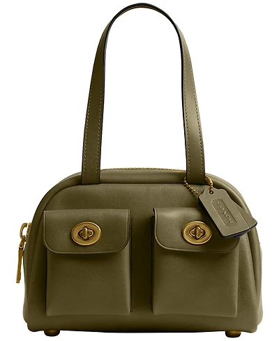 Coach Originals Twin Turnlock Small Waxed Leather Shoulder Bag 20