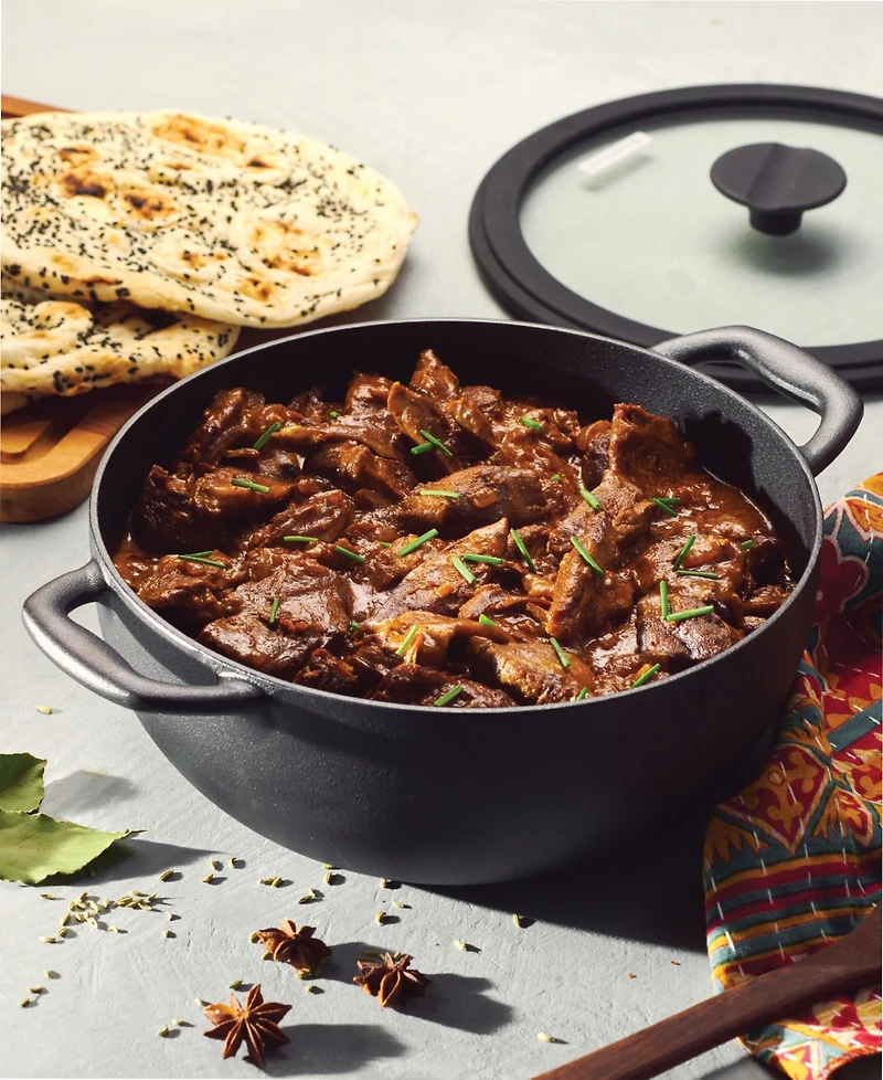 Tramontina Utsava Pre-Seasoned Cast Iron 3.9-Quart Kadai with Lid