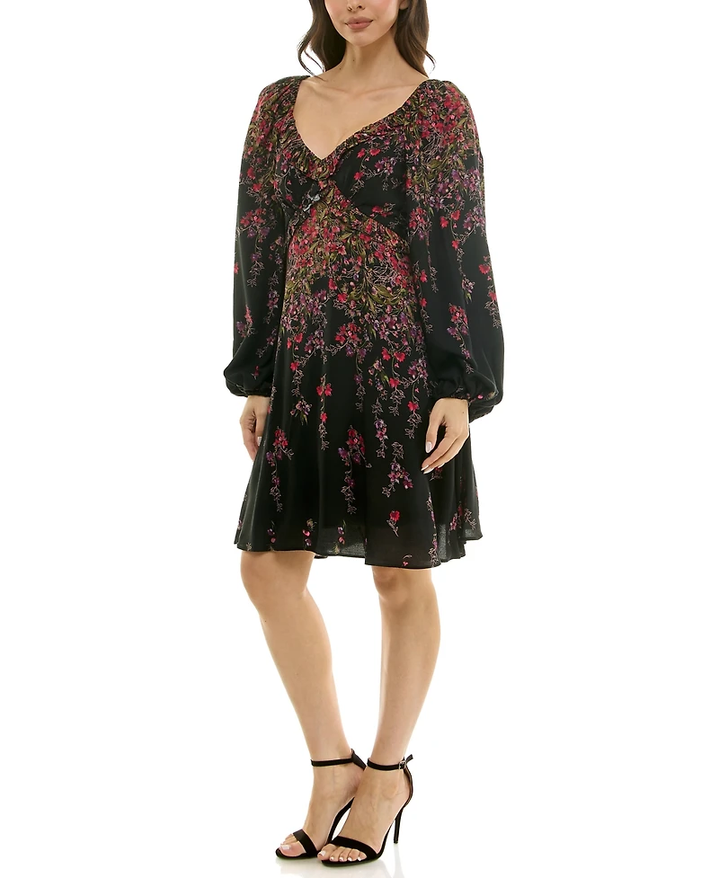 Taylor Petite V-Neck Fit and Flare Dress