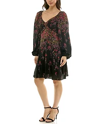 Taylor Petite V-Neck Fit and Flare Dress